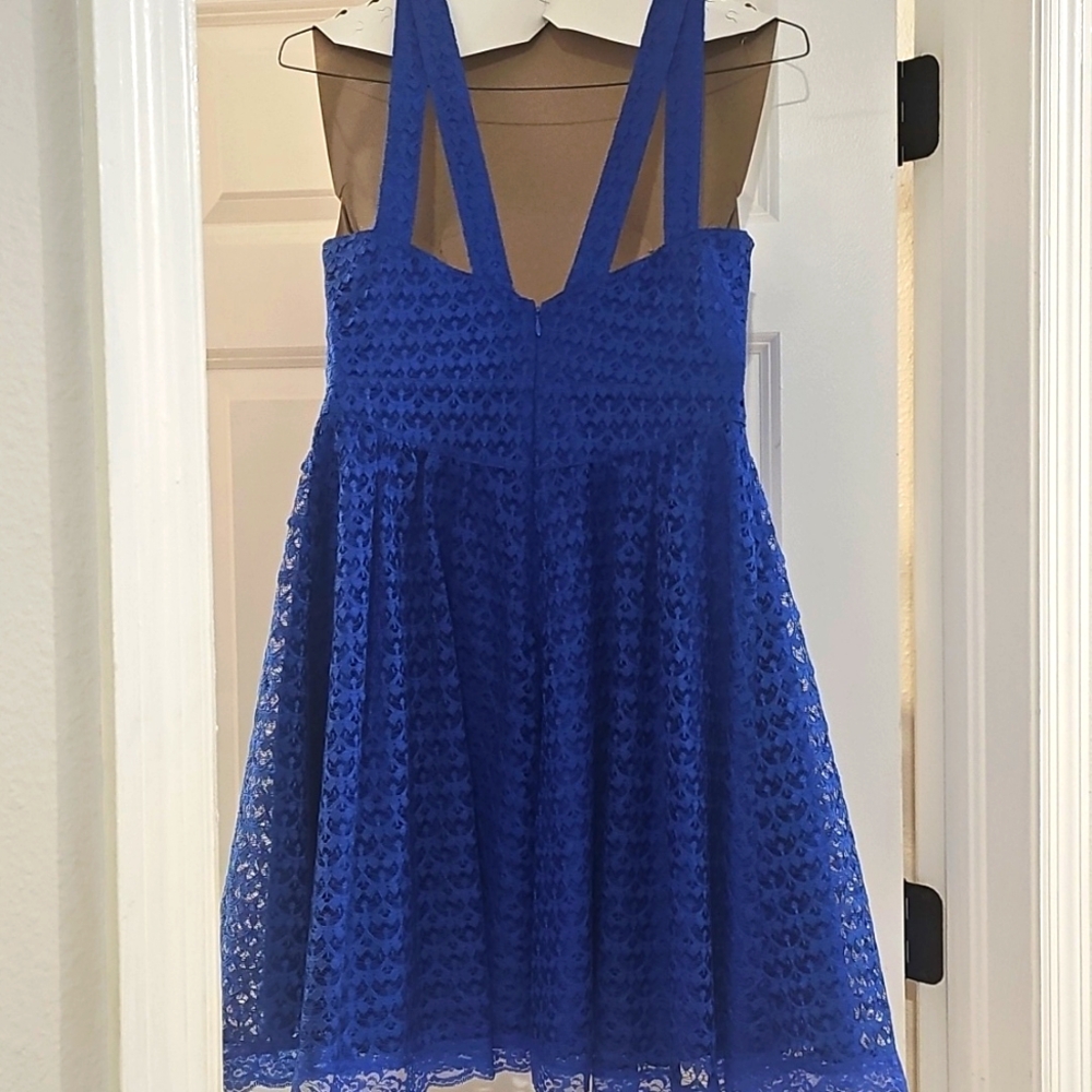 Blue Lace Cocktail Dress - Picture 2 of 5